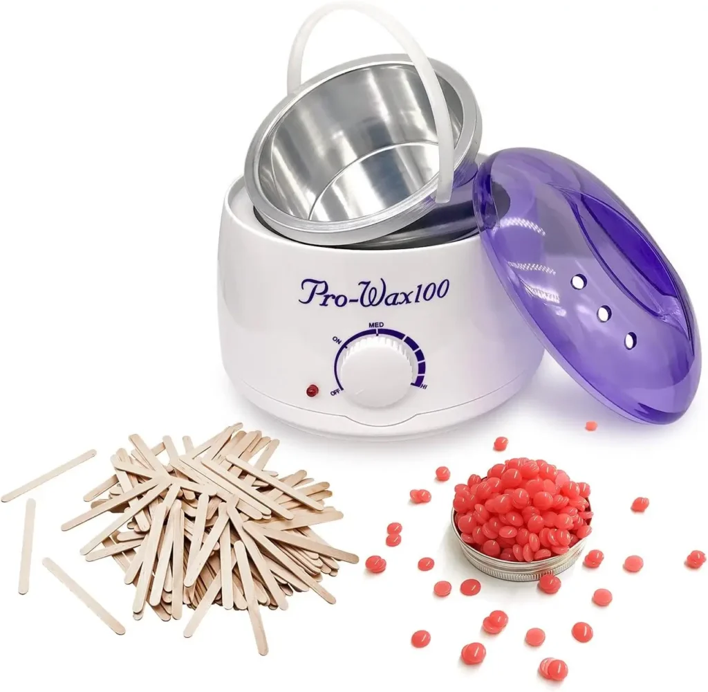 calentador de cera electrico pro wax 100 con cera y espátulas