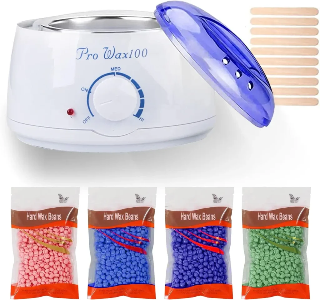 calentador de cera electrico pro wax 100 con cera y espátulas de lazy lady