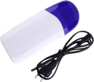 calentador de cera en roll-on de crisnails en azul parte de atras